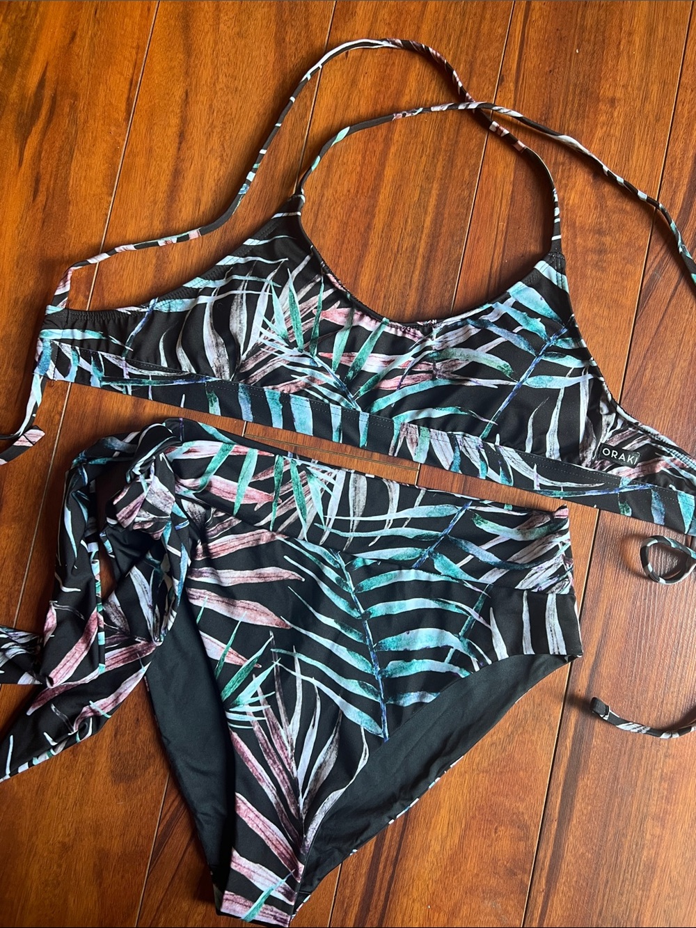 Oraki Bikini Set Leaf Sarcelle with Deesse Bottom